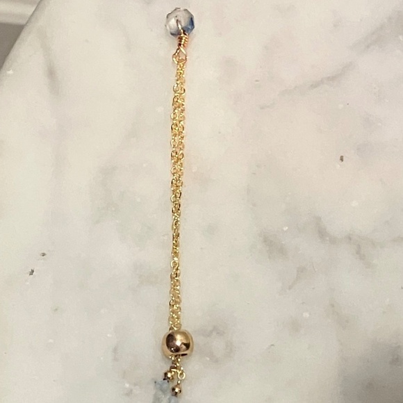 Aquamarine Pink Opal Adjustable Bracelet & Necklace Butterfly Charm - NWOT - Picture 11 of 14